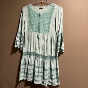 Devi Rayon Tiered Boho Rustic Peasant Dress Size One size fits most